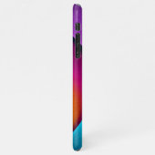 Moderne Bloemen Abstracte Kunst Roze Blauw Patroon iPhone Hoesje (Linkerkant)