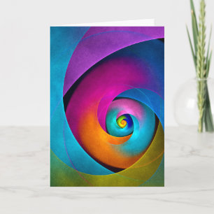 Moderne Bloemen Abstracte Kunst Roze Blauw Patroon Kaart