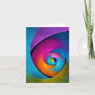 Moderne Bloemen Abstracte Kunst Roze Blauw Patroon Kaart