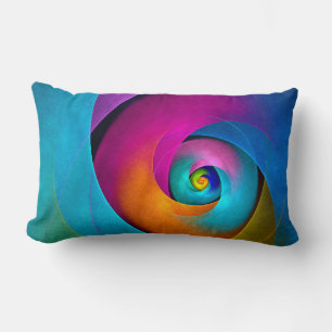 Moderne Bloemen Abstracte Kunst Roze Blauw Patroon Kussen