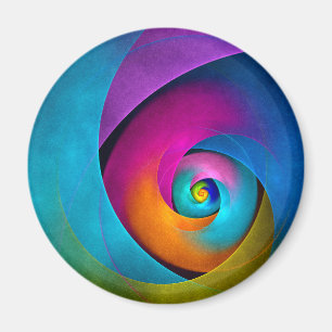 Moderne Bloemen Abstracte Kunst Roze Blauw Patroon Magneet