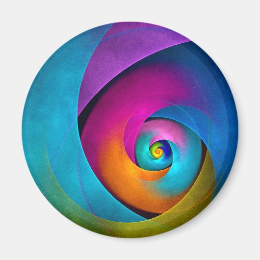 Moderne Bloemen Abstracte Kunst Roze Blauw Patroon Magneet (Voorkant)