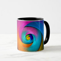 Moderne Bloemen Abstracte Kunst Roze Blauw Patroon