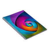 Moderne Bloemen Abstracte Kunst Roze Blauw Patroon Notitieboek (Rechterzijde)