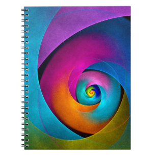 Moderne Bloemen Abstracte Kunst Roze Blauw Patroon Notitieboek