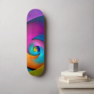 Moderne Bloemen Abstracte Kunst Roze Blauw Patroon Persoonlijk Skateboard