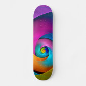 Moderne Bloemen Abstracte Kunst Roze Blauw Patroon Persoonlijk Skateboard (Voorkant)