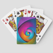 Moderne Bloemen Abstracte Kunst Roze Blauw Patroon Pokerkaarten (Achterkant)