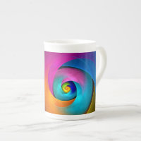 Moderne Bloemen Abstracte Kunst Roze Blauw Patroon