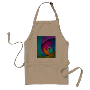 Moderne Bloemen Abstracte Kunst Roze Blauw Patroon Standaard Schort