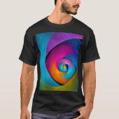 Moderne Bloemen Abstracte Kunst Roze Blauw Patroon T-shirt (Voorkant)