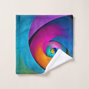 Moderne Bloemen Abstracte Kunst Roze Blauw Patroon Washandje