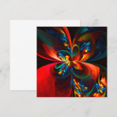 Moderne Bloemen Abstracte Kunst Sinaasappel Blauw (Voorkant / Achterkant)