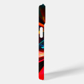 Moderne Bloemen Abstracte Kunst Sinaasappel Blauw Case-Mate iPhone Case (Achterkant / Rechts)