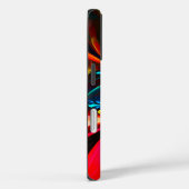 Moderne Bloemen Abstracte Kunst Sinaasappel Blauw Case-Mate iPhone Case (Achterkant / Rechts)