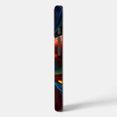 Moderne Bloemen Abstracte Kunst Sinaasappel Blauw Case-Mate iPhone Case (Achterkant / Links)