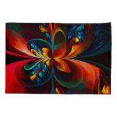 Moderne Bloemen Abstracte Kunst Sinaasappel Blauw  Kussensloop (Achterkant)
