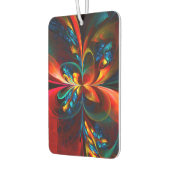 Moderne Bloemen Abstracte Kunst Sinaasappel Blauw  Luchtverfrisser (Links)