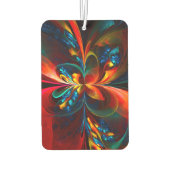 Moderne Bloemen Abstracte Kunst Sinaasappel Blauw  Luchtverfrisser (Achterkant)