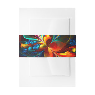 Moderne Bloemen Abstracte Kunst Sinaasappel Blauw Uitnodigingen Wikkel