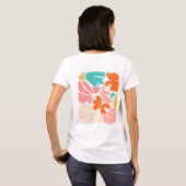 Moderne Bloemen Abstracte T-shirt – Kleurrijke Blo (Achterkant volledig)