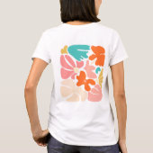 Moderne Bloemen Abstracte T-shirt – Kleurrijke Blo (Achterkant)