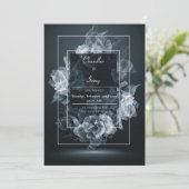 Moderne bloemen accenten Elegante zwarte rook brui Kaart (Staand voorkant)