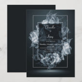 Moderne bloemen accenten Elegante zwarte rook brui Kaart (Voorkant / Achterkant)