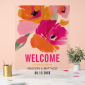 Moderne Bloemen Acryl Bruiloft Welkomstbord Acryl Bord (Huwelijk)