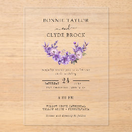 Moderne Bloemen Acryl Huwelijksuitnodiging Suite Acryl Uitnodigingen