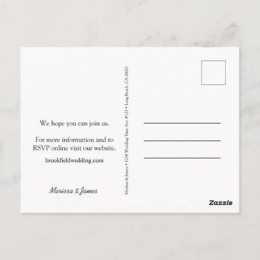 Moderne Bloemen Alles In Een Huwelijksuitnodiging  Briefkaart (Achterkant)