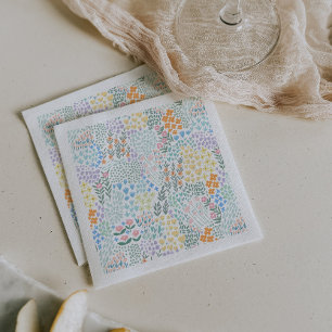 Moderne Bloemen Baby in Bloom Baby shower Servet