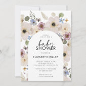 Moderne Bloemen Baby Shower Kaart (Voorkant)