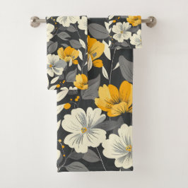 Moderne bloemen bad handdoek