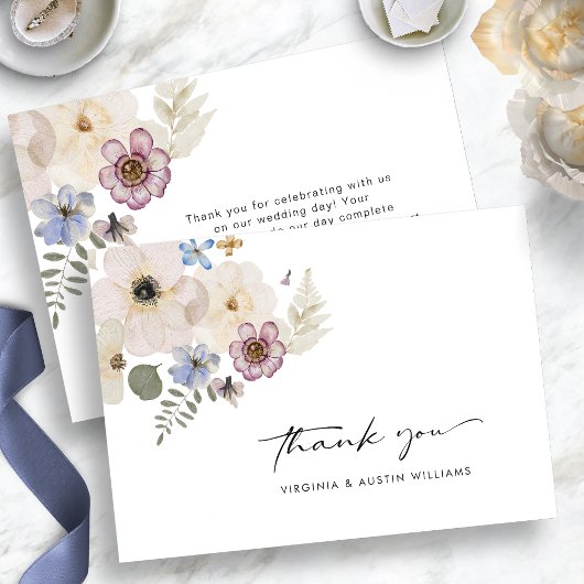 Moderne Bloemen Bedankkaart
