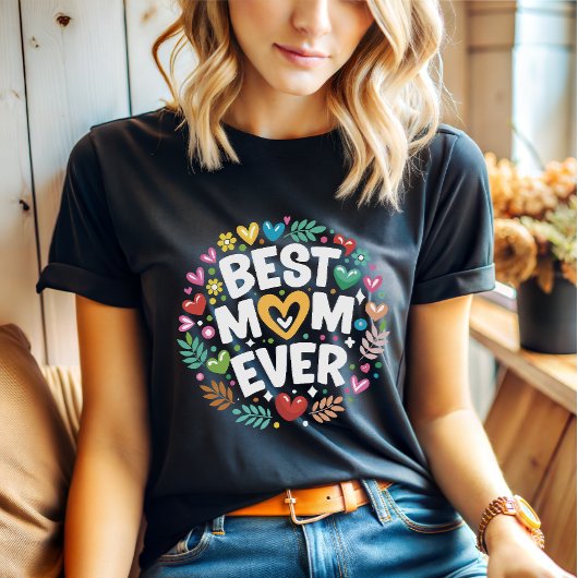 Moderne bloemen beste moeder ooit t-shirt