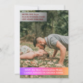 Moderne Bloemen Bewaar de datum Custom Foto Bruilo Kaart (Achterkant)