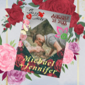 Moderne Bloemen Bewaar de datum Custom Foto Bruilo Kaart