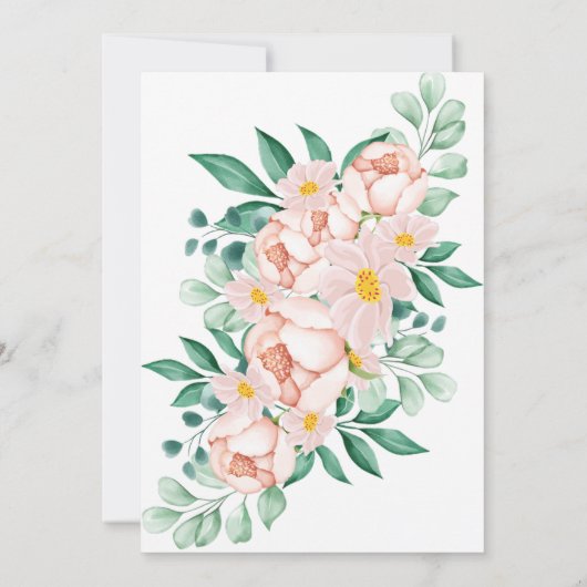 Moderne bloemen bladeren Islamitische Aqiqa Aqeeqa Kaart (Achterkant)