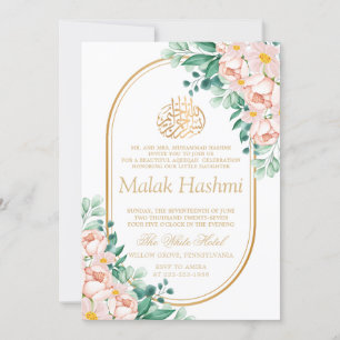 Moderne bloemen bladeren Islamitische Aqiqa Aqeeqa Kaart