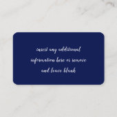 Moderne Bloemen Blauw en Wit Visitekaartje (Achterkant)