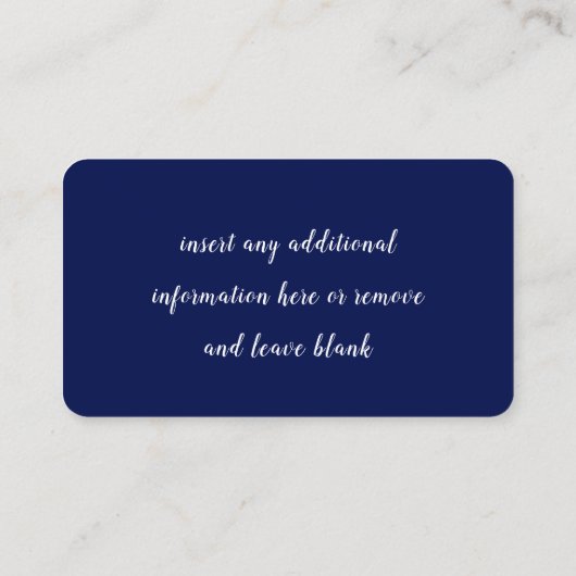 Moderne Bloemen Blauw en Wit Visitekaartje (Achterkant)