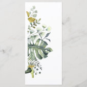 Moderne Bloemen | Blauw & Groen BRUILOFT Menu (Achterkant)