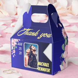 Moderne Bloemen Blauw Hemel Custom Photo Wedding Bedankdoosjes