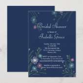 Moderne bloemen bloemen Bridal Shower Invitations Kaart (Voorkant / Achterkant)