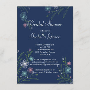 Moderne bloemen bloemen Bridal Shower Invitations Kaart