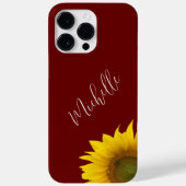 Moderne Bloemen Boho Peeking Zonnebloem Rood Case-Mate iPhone Case (Achterkant)