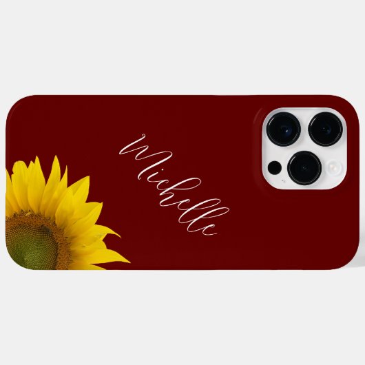 Moderne Bloemen Boho Peeking Zonnebloem Rood Case-Mate iPhone Case (Achterkant (horizontaal))