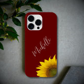 Moderne Bloemen Boho Peeking Zonnebloem Rood Case-Mate iPhone Case