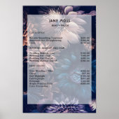 Moderne Bloemen Boho Salon Prijslijst Poster (Voorkant)